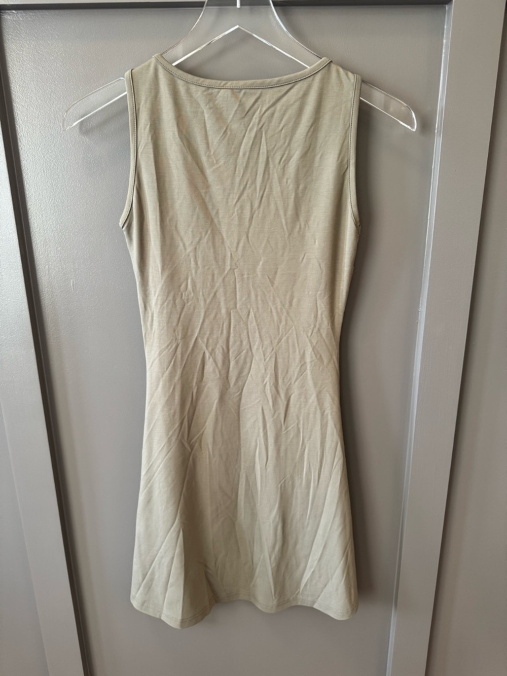 OGL move | Sleeveless Olive Green Fit-and-Flare Boat Neck Mini Dress NWT - Picture 3 of 4